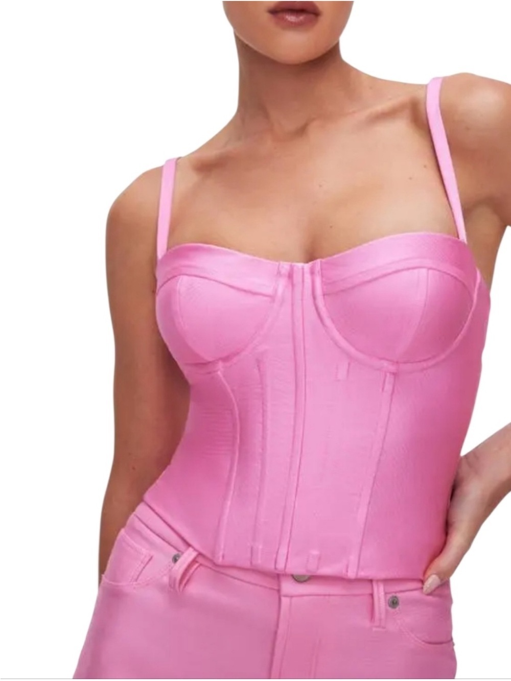 Good American Compression Shine Corset in Sorority Pink NWT Size 3XL